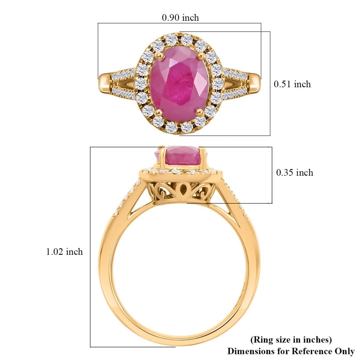 Iliana AAA Montepuez Ruby and SI Diamond 2.35 ctw Ring in 18K Yellow Gold (Size 10.0) 5.07 Grams image number 5