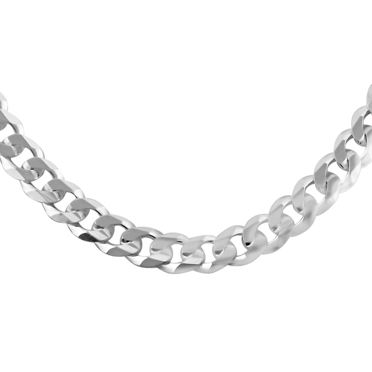 Sterling Silver Flat Curb Chain Necklace 24 Inches 14.8 Grams image number 0