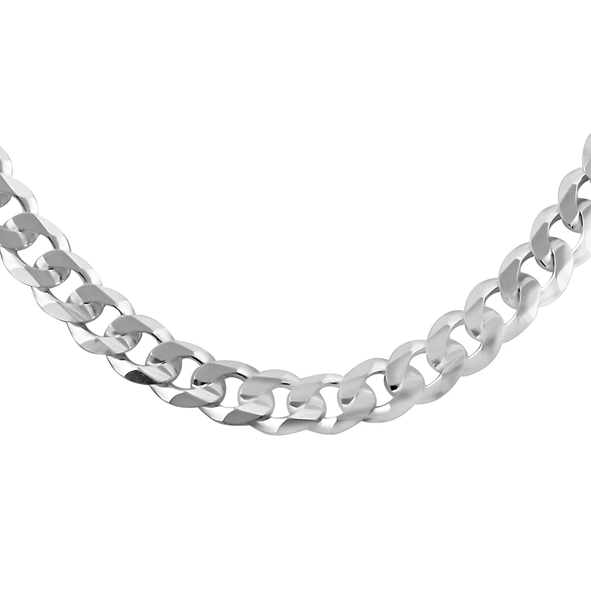 Sterling Silver Flat Curb Chain Necklace 24 Inches 14.8 Grams image number 0