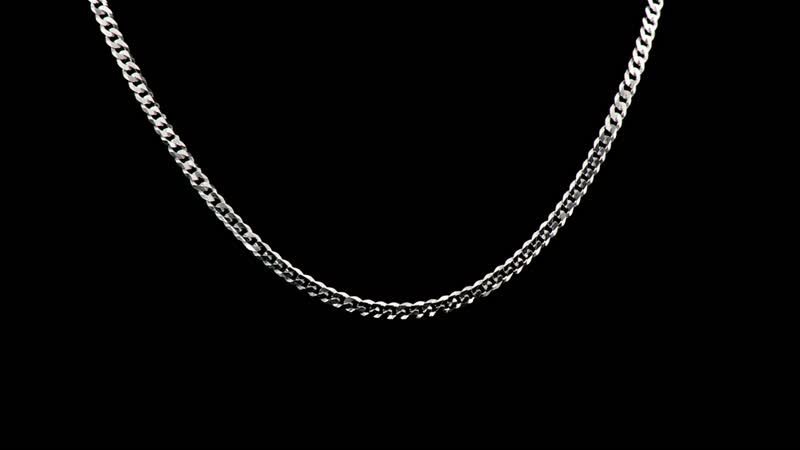 Sterling Silver Flat Curb Chain Necklace 24 Inches 14.60 Grams