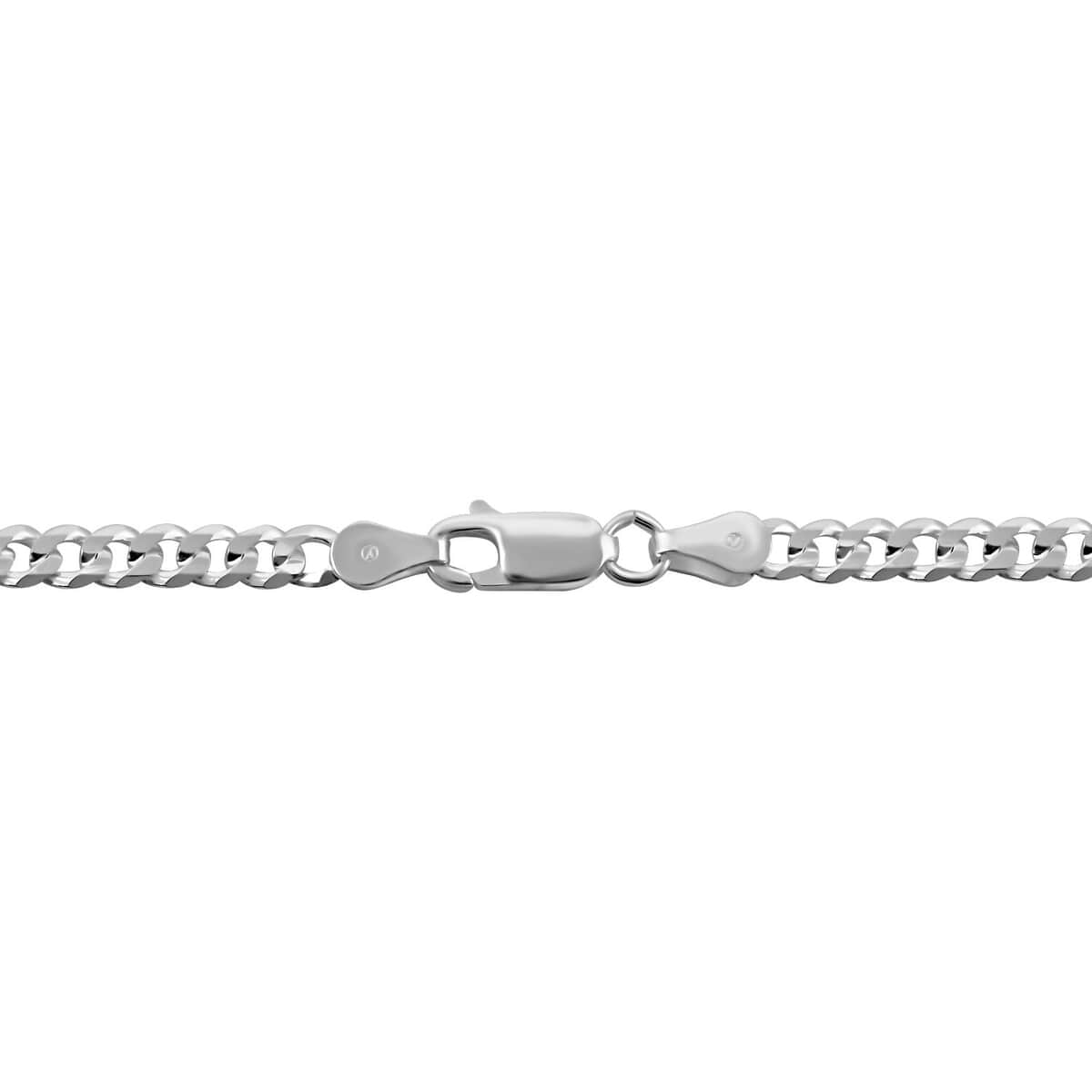 Sterling Silver Flat Curb Chain Necklace 24 Inches 14.8 Grams image number 3