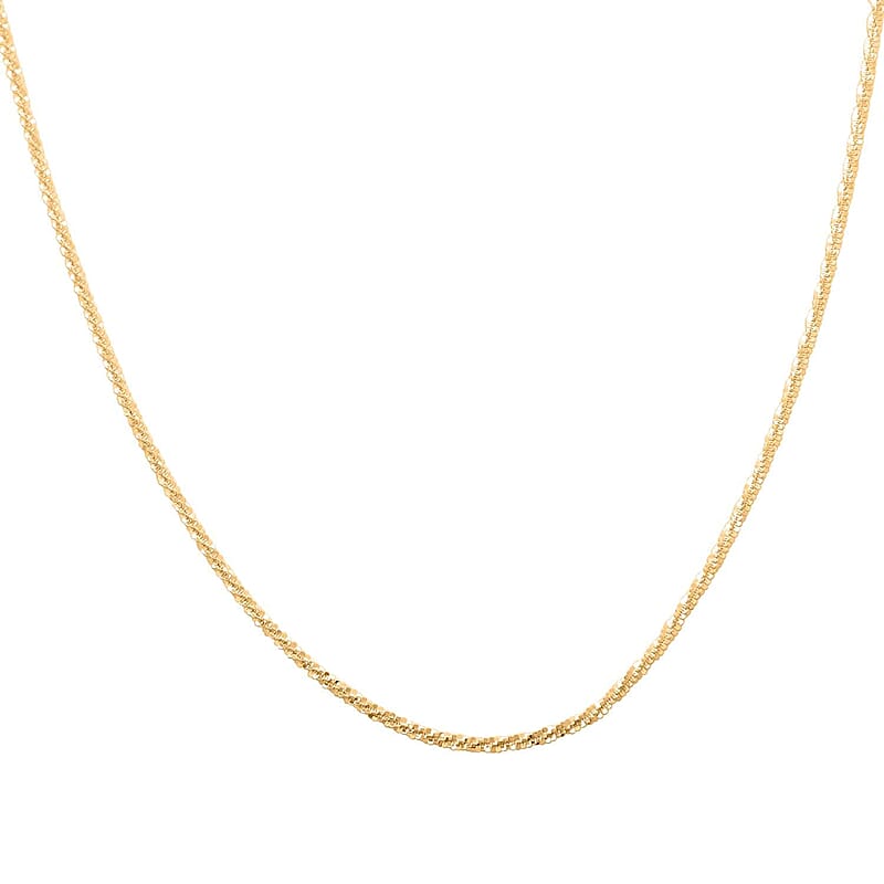 14K Yellow Gold Over Sterling Silver Roc Chain Necklace 24 Inches 3.50 Grams