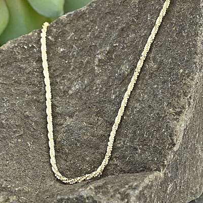 14K Yellow Gold Over Sterling Silver Roc Chain Necklace 24 Inches 3.50 Grams