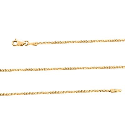14K Yellow Gold Over Sterling Silver Roc Chain Necklace 24 Inches 3.50 Grams