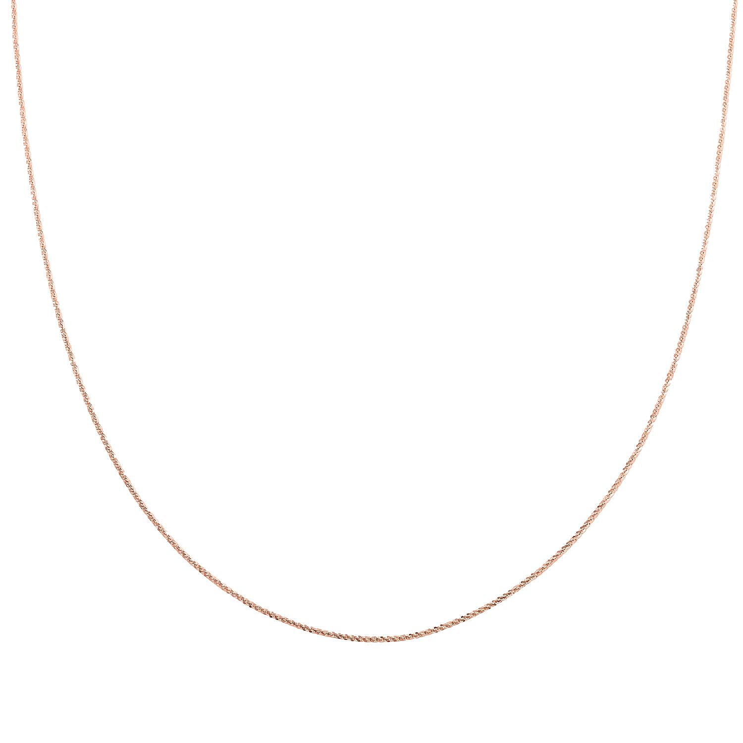14K Rose Gold Over Sterling Silver Roc Chain Necklace 24 Inches 3.50 Grams