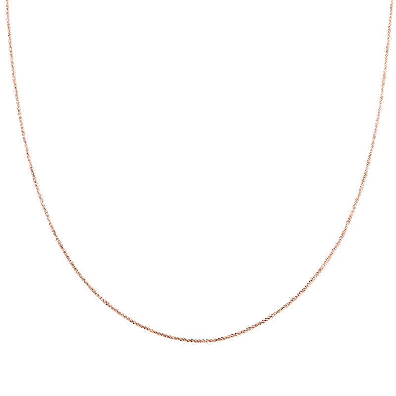 14K Rose Gold Over Sterling Silver Roc Chain Necklace 24 Inches 3.50 Grams