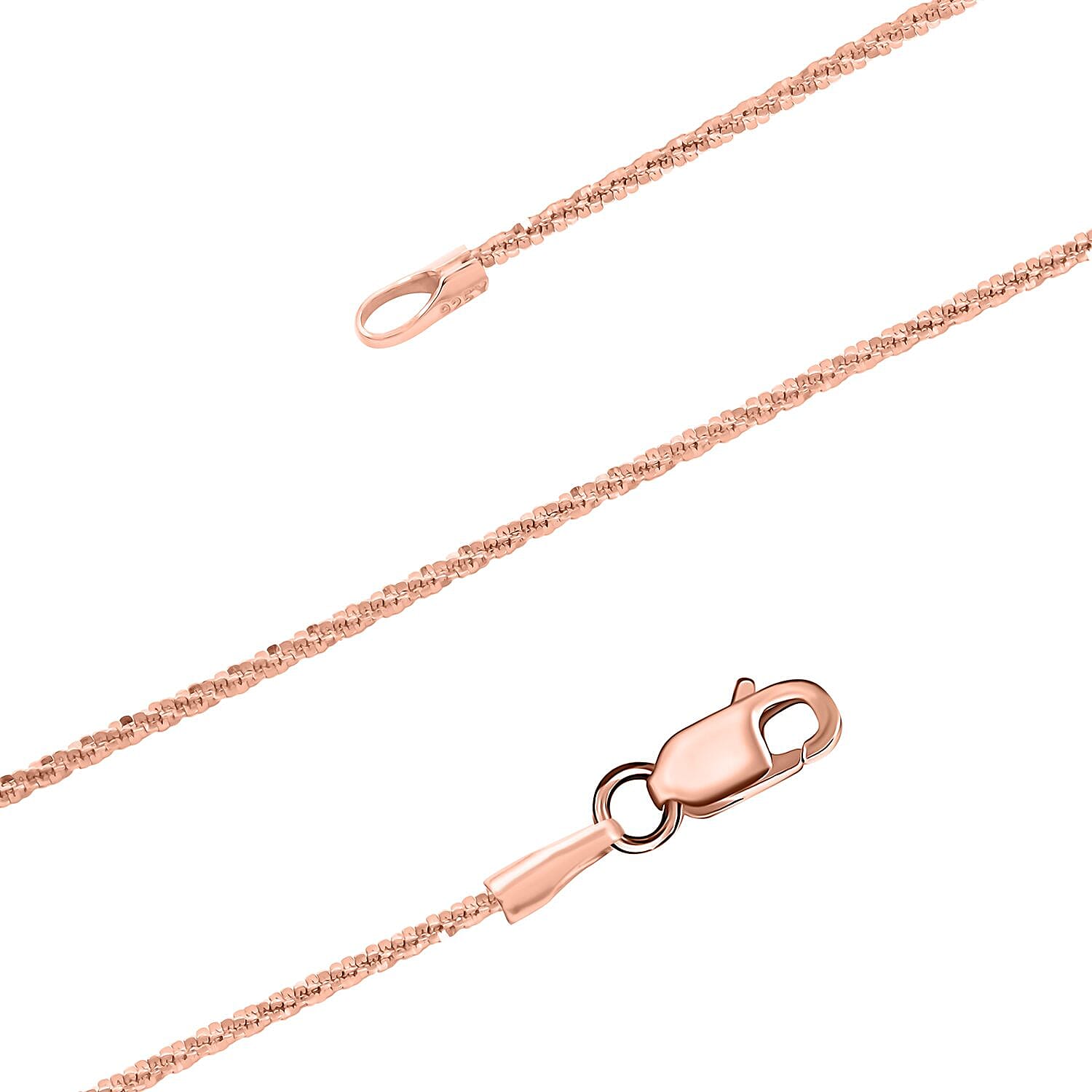 14K Rose Gold Over Sterling Silver Roc Chain Necklace 24 Inches 3.50 Grams