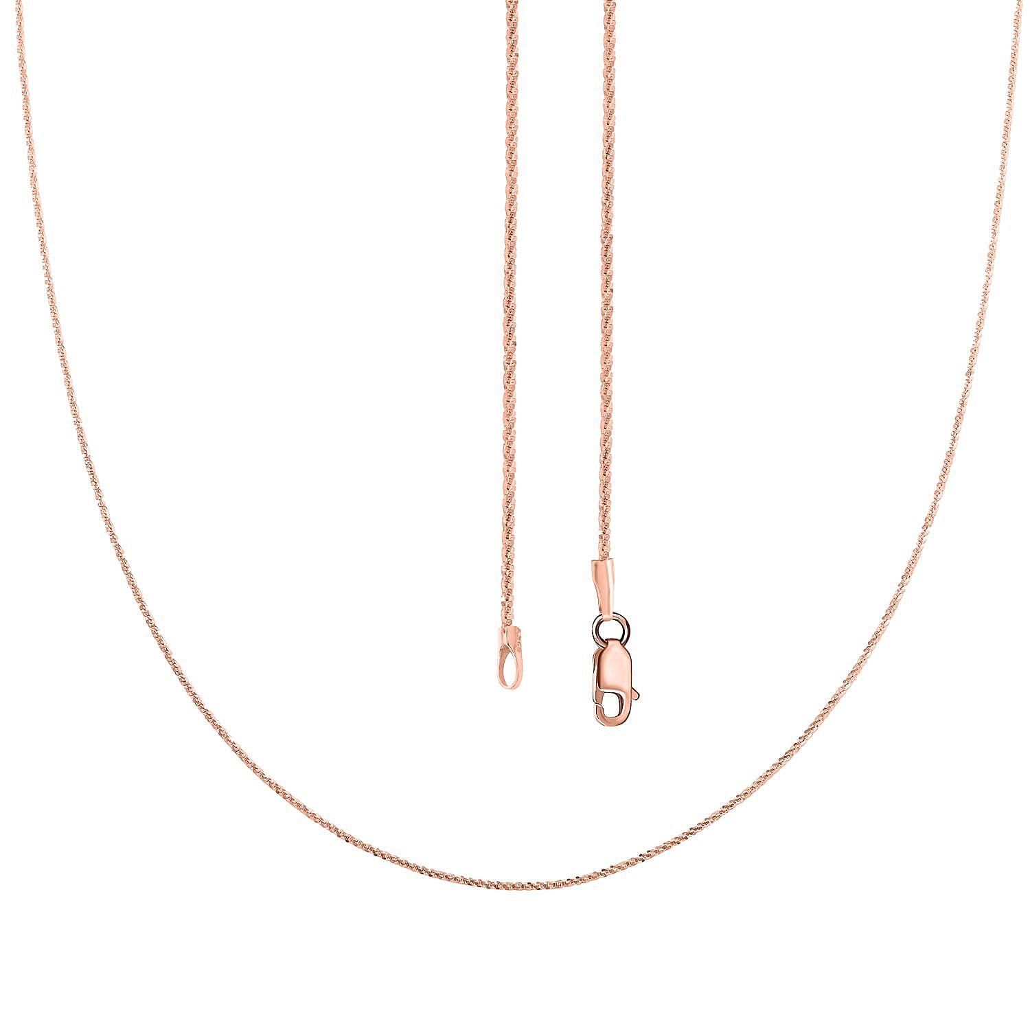 14K Rose Gold Over Sterling Silver Roc Chain Necklace 24 Inches 3.50 Grams