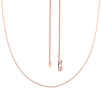 14K Rose Gold Over Sterling Silver Roc Chain Necklace 24 Inches 3.50 Grams