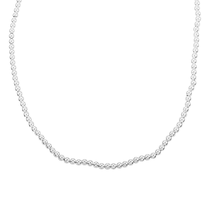 Sterling Silver Loose Bead Chain Necklace 20 Inches 24.8 Grams