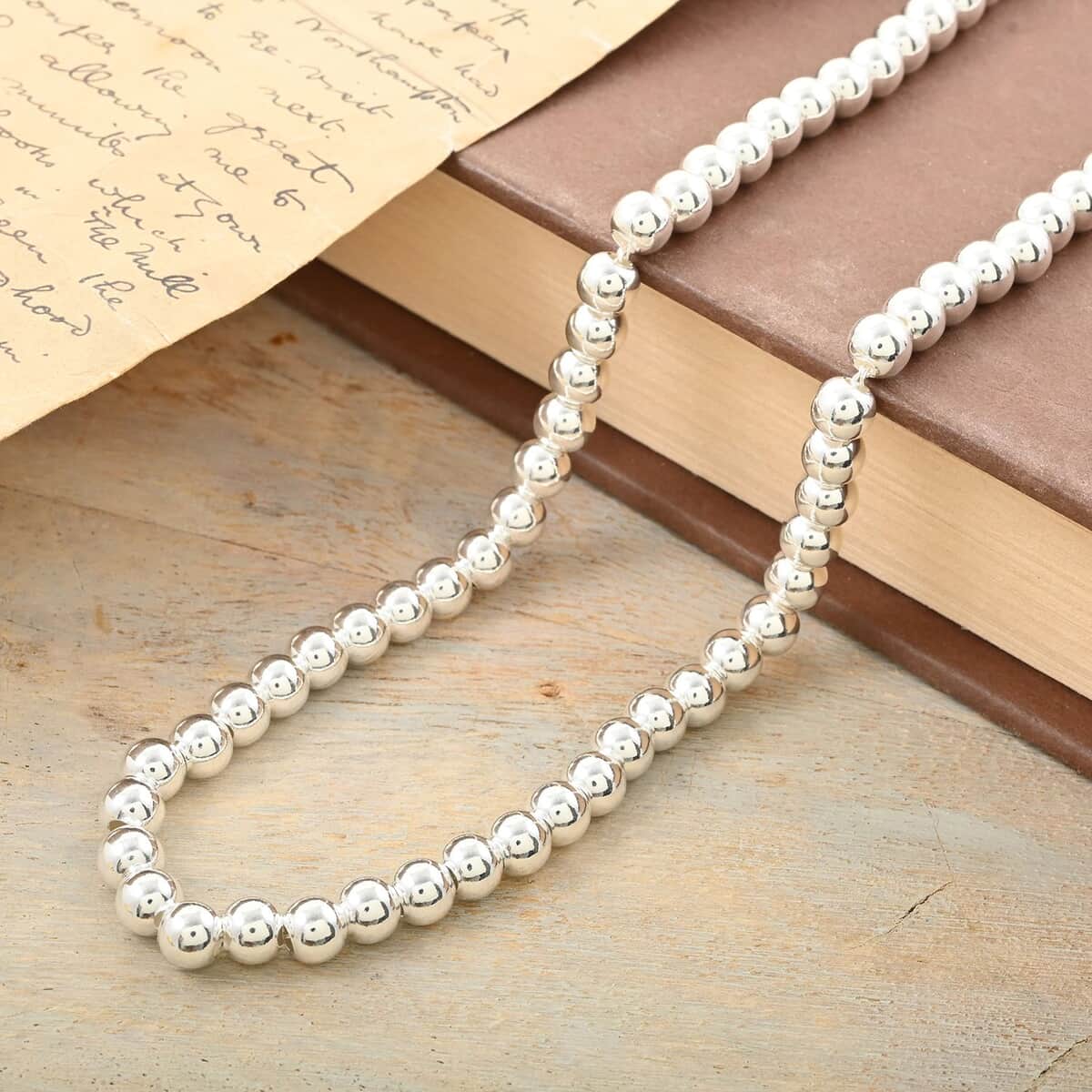 Sterling Silver Loose Bead Chain Necklace 20 Inches 24.8 Grams image number 1