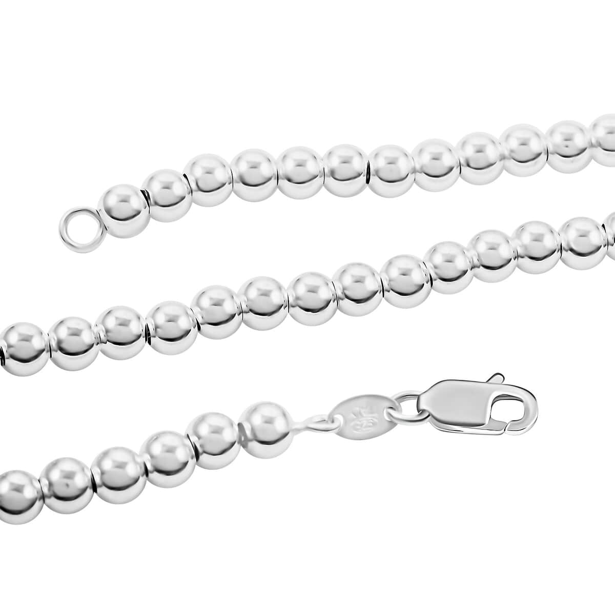 Sterling Silver Loose Bead Chain Necklace 20 Inches 24.8 Grams image number 2