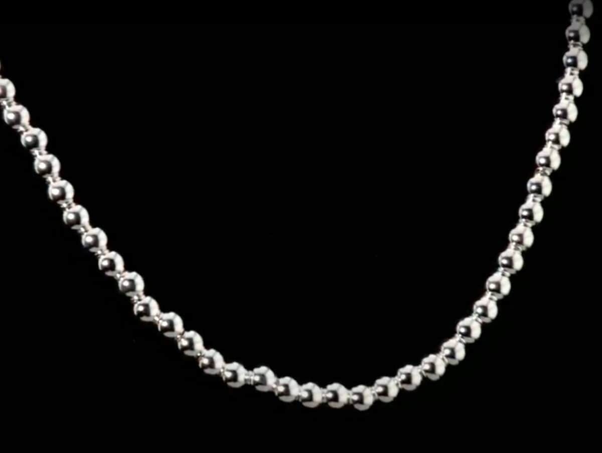 Sterling Silver Loose Bead Chain Necklace 20 Inches 24.8 Grams image number 3