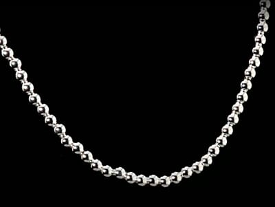 Sterling Silver Loose Bead Chain Necklace 20 Inches 24.8 Grams
