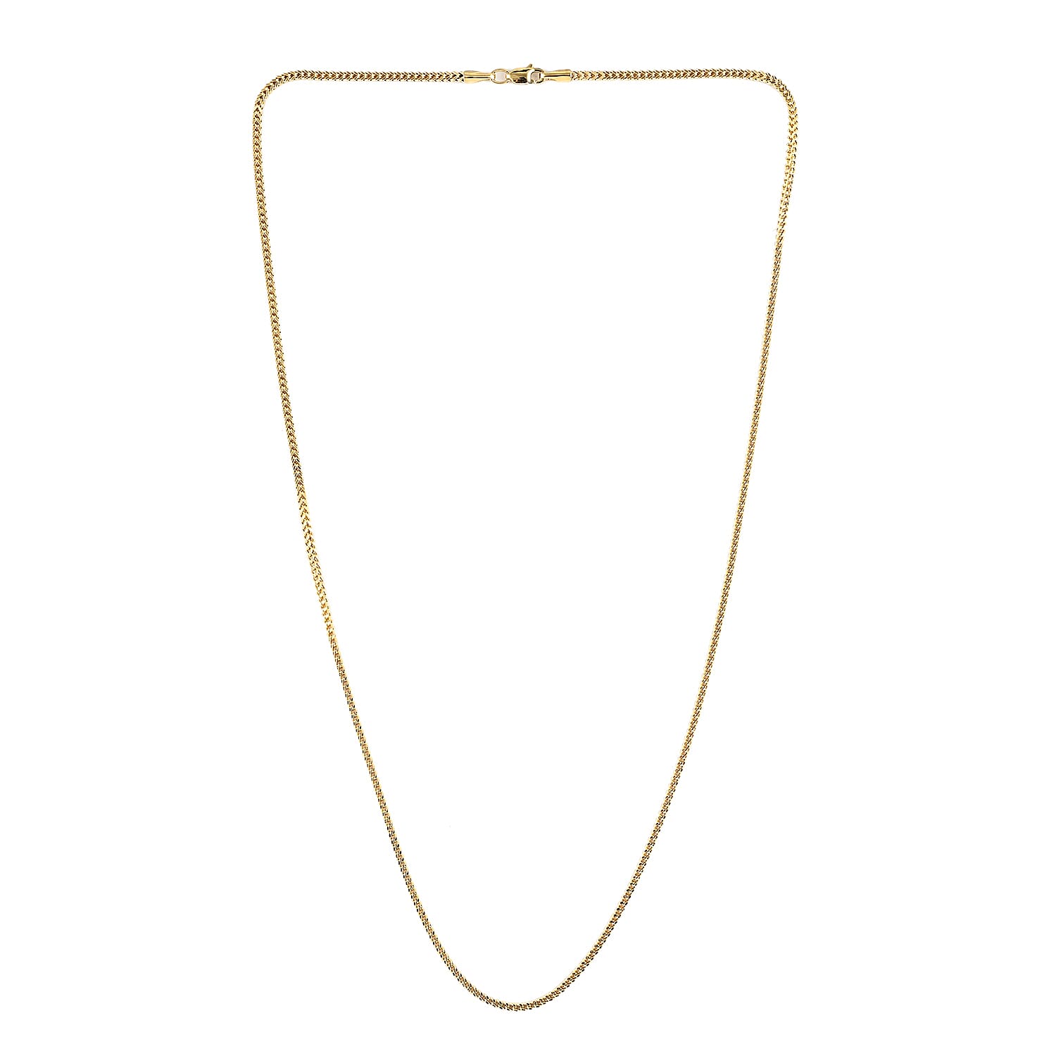 14K Yellow Gold Over Sterling Silver Franco Chain Necklace 20 Inches 8.6 Grams