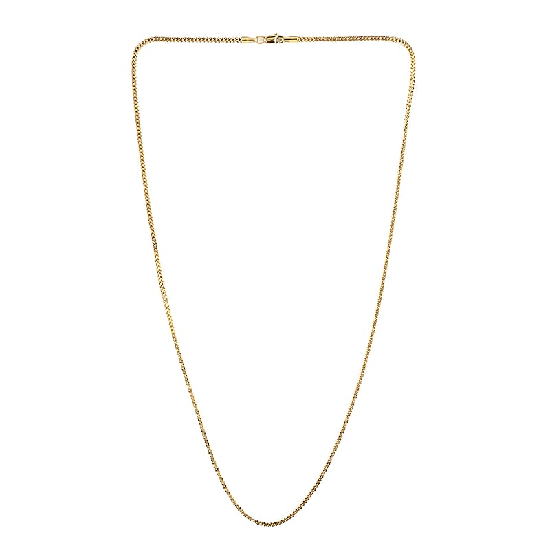 14K Yellow Gold Over Sterling Silver Franco Chain Necklace 20 Inches 8.6 Grams