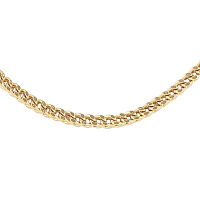 14K Yellow Gold Over Sterling Silver Franco Chain Necklace 20 Inches 8.6 Grams