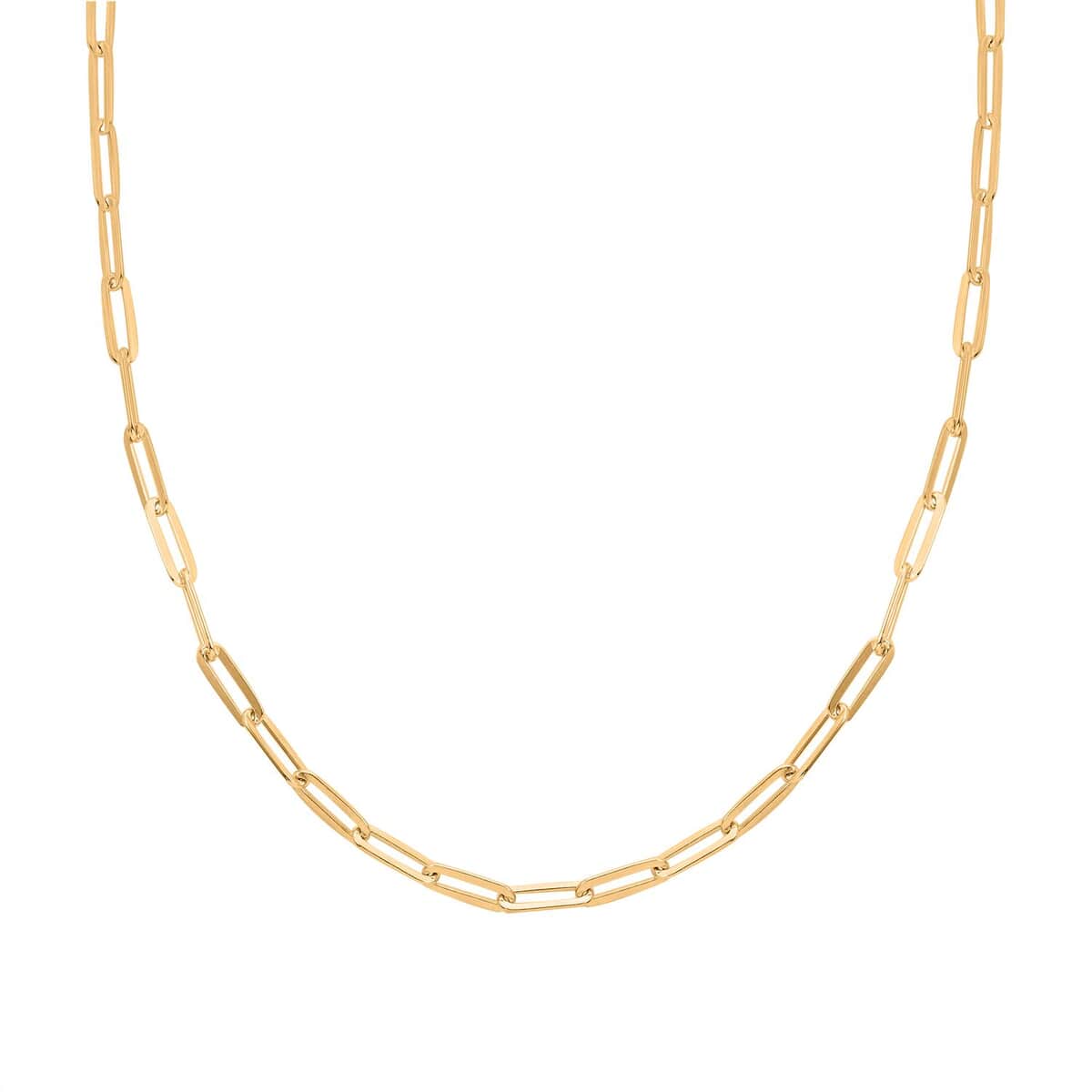 14K Yellow Gold Over Sterling Silver Paper Clip Chain Necklace 18 Inches 9.9 Grams image number 0