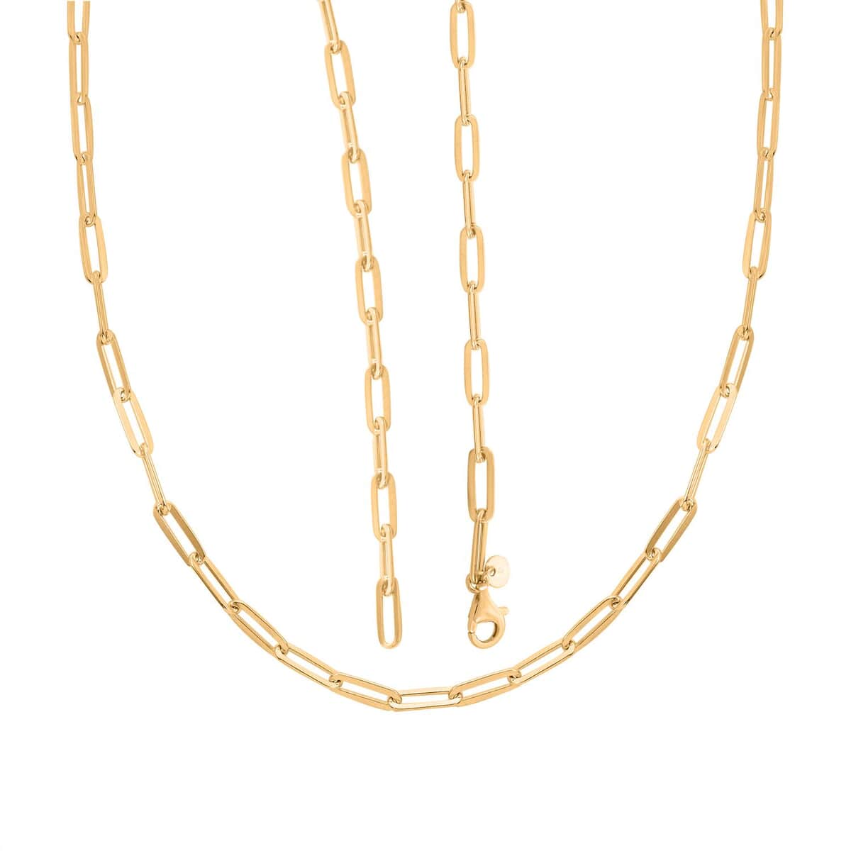 14K Yellow Gold Over Sterling Silver Paper Clip Chain Necklace 18 Inches 9.9 Grams image number 3
