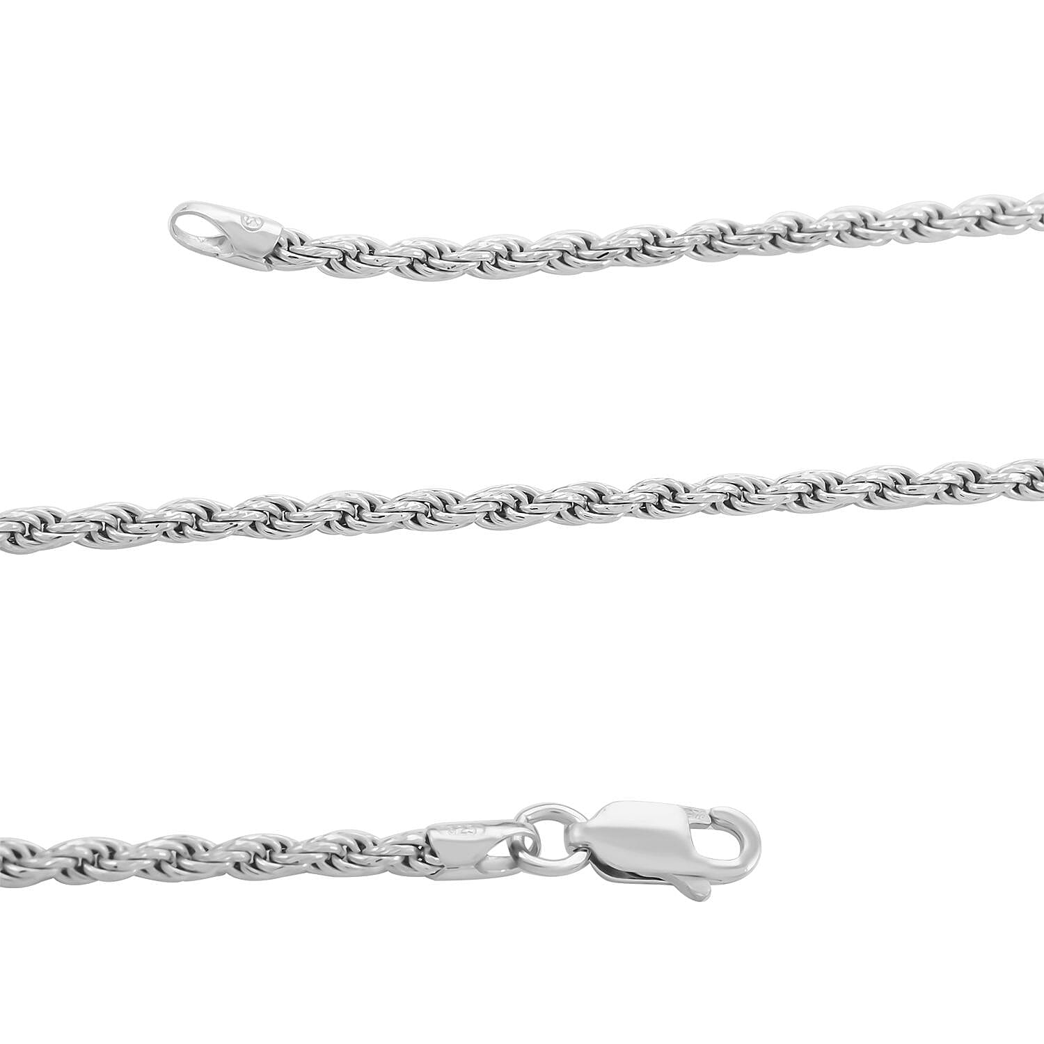 Sterling Silver Rope Chain Necklace (18 Inches) (13.20 g)