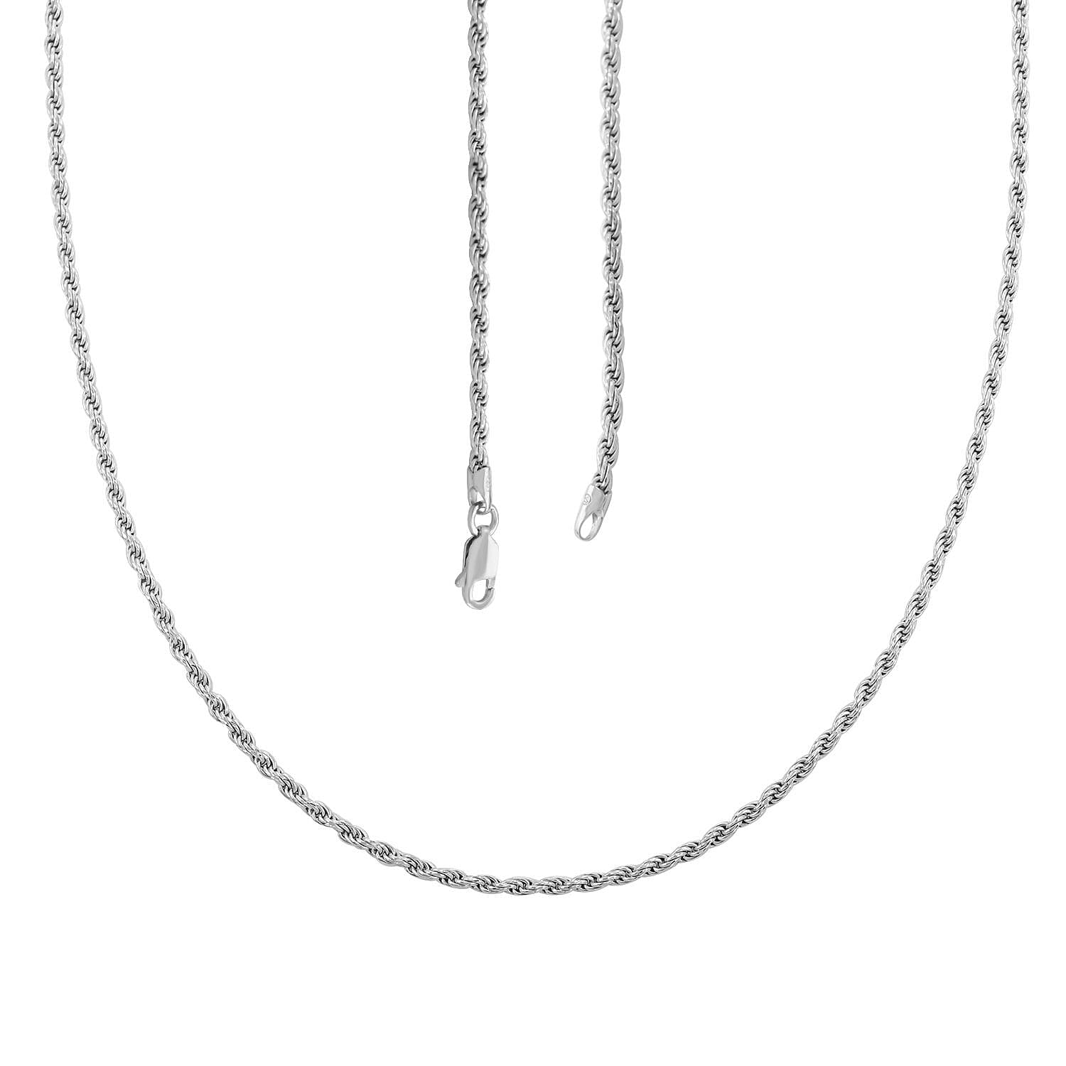 Sterling Silver Rope Chain Necklace (18 Inches) (13.20 g)