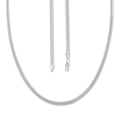 Sterling Silver Herringbone Chain Necklace 20 Inches 10.3 Grams