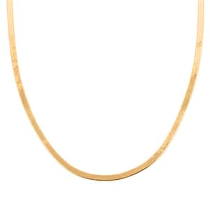 14K Yellow Gold Over Sterling Silver Herringbone Chain Necklace 20 Inches 10.3 Grams