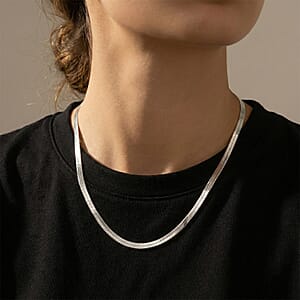 Sterling Silver Textured Snake Necklace 18 Inches 3.50 Grams