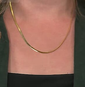 14K Yellow Gold Over Sterling Silver Textured Snake Chain Necklace 18 Inches 3.50 Grams