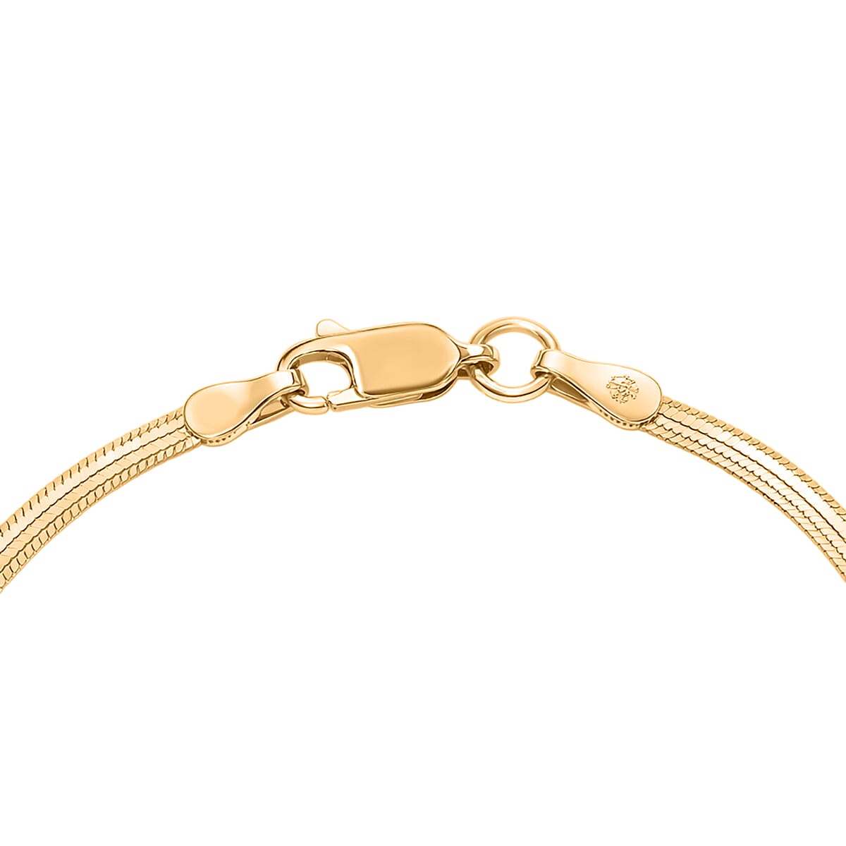 14K Yellow Gold Over Sterling Silver Textured Snake Chain Necklace 18 Inches 3.50 Grams image number 3