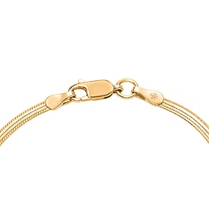 14K Yellow Gold Over Sterling Silver Textured Snake Chain Necklace 18 Inches 3.50 Grams