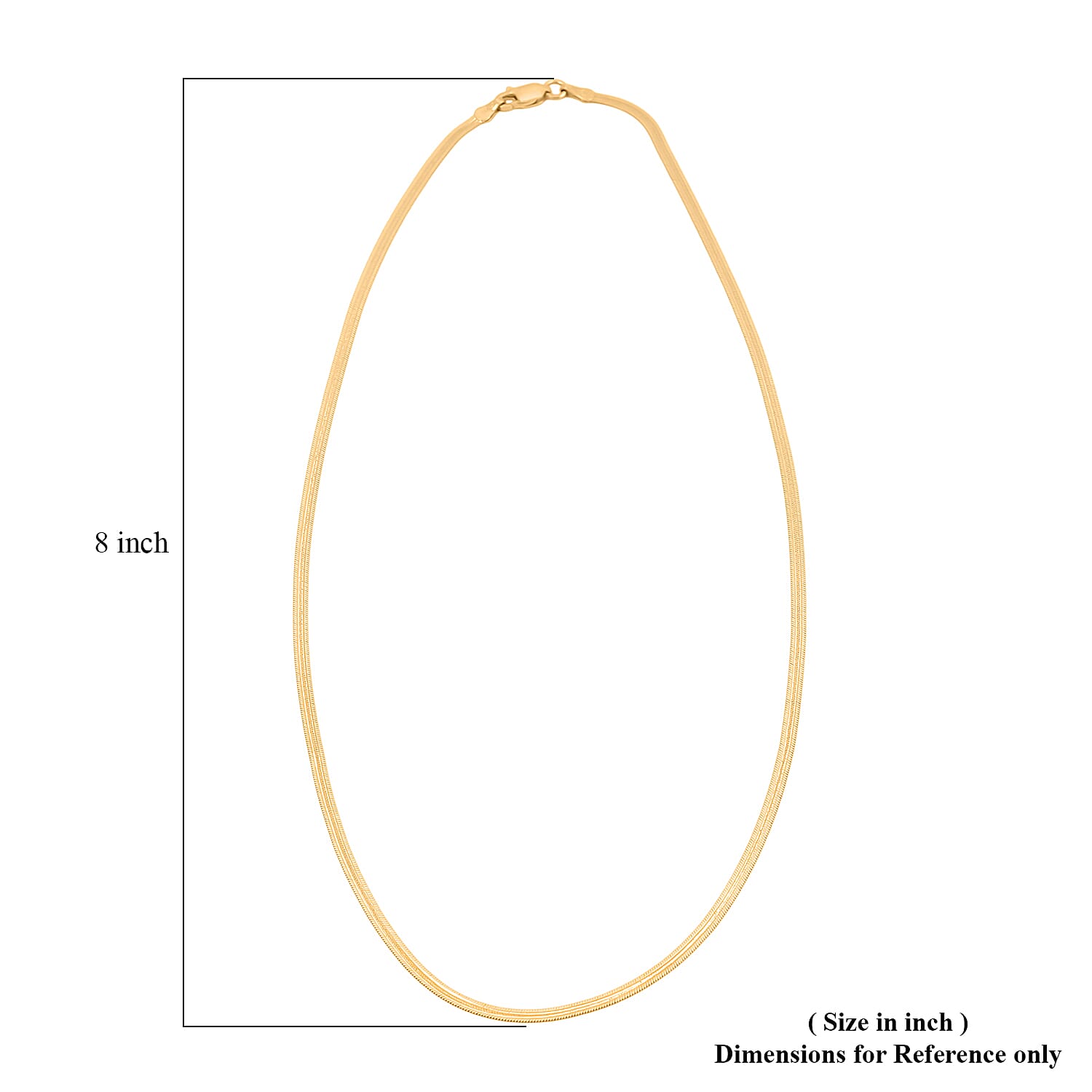 14K Yellow Gold Over Sterling Silver Textured Herringbone Chain Necklace 18 Inches 3.50 Grams