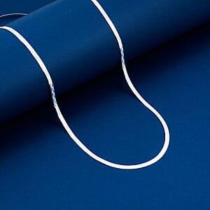 Sterling Silver Zig-Zag Herringbone Chain Necklace (18 Inches) (3.90 Grams)