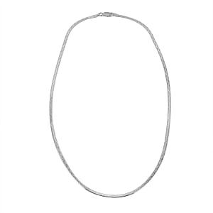 Sterling Silver Zig-Zag Herringbone Chain Necklace (18 Inches) (3.90 Grams)