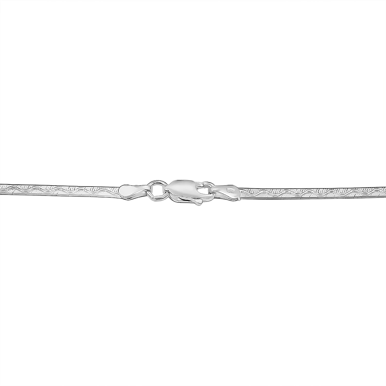 Sterling Silver Zig-Zag Herringbone Chain Necklace (18 Inches) (3.90 Grams)