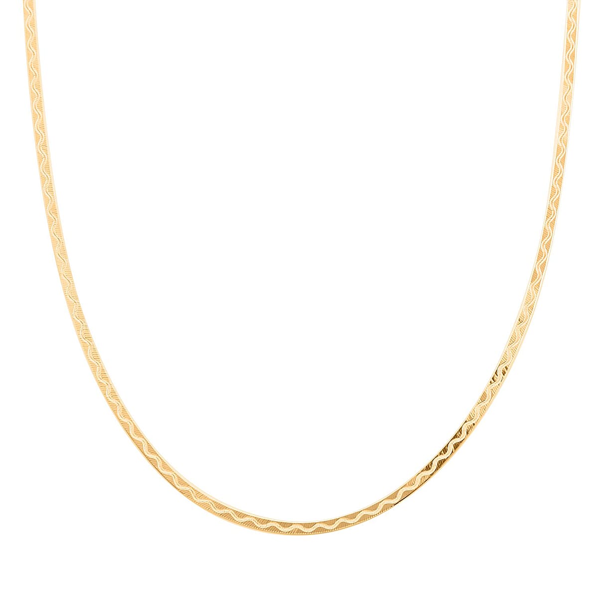 14K Yellow Gold Over Sterling Silver Herringbone Chain Necklace 18 Inches 3.90 Grams image number 0