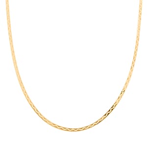 14K Yellow Gold Over Sterling Silver Herringbone Chain Necklace 18 Inches 3.90 Grams