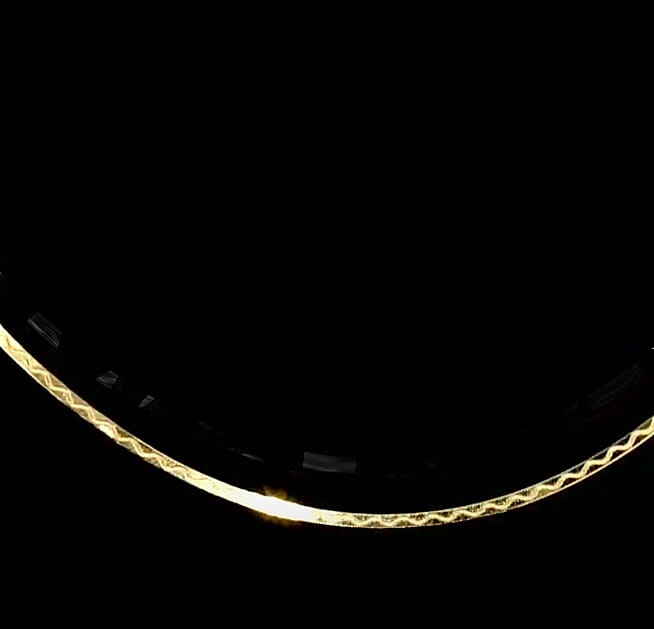 14K YG Over Sterling Silver Zig-Zag Herringbone Chain Necklace (18 Inches) (3.90 Grams)