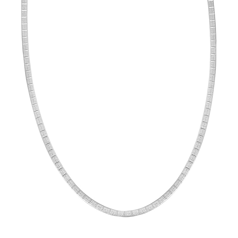 Sterling Silver Textured Square Necklace 18 Inches 3.70 Grams