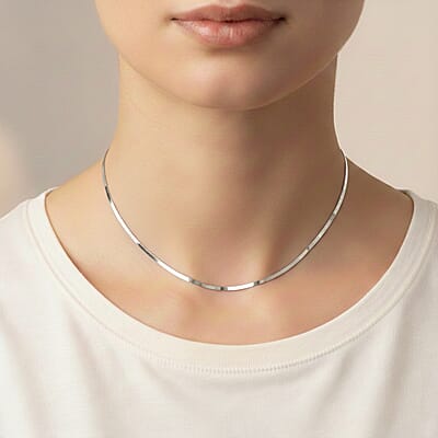 Sterling Silver Textured Square Necklace 18 Inches 3.70 Grams