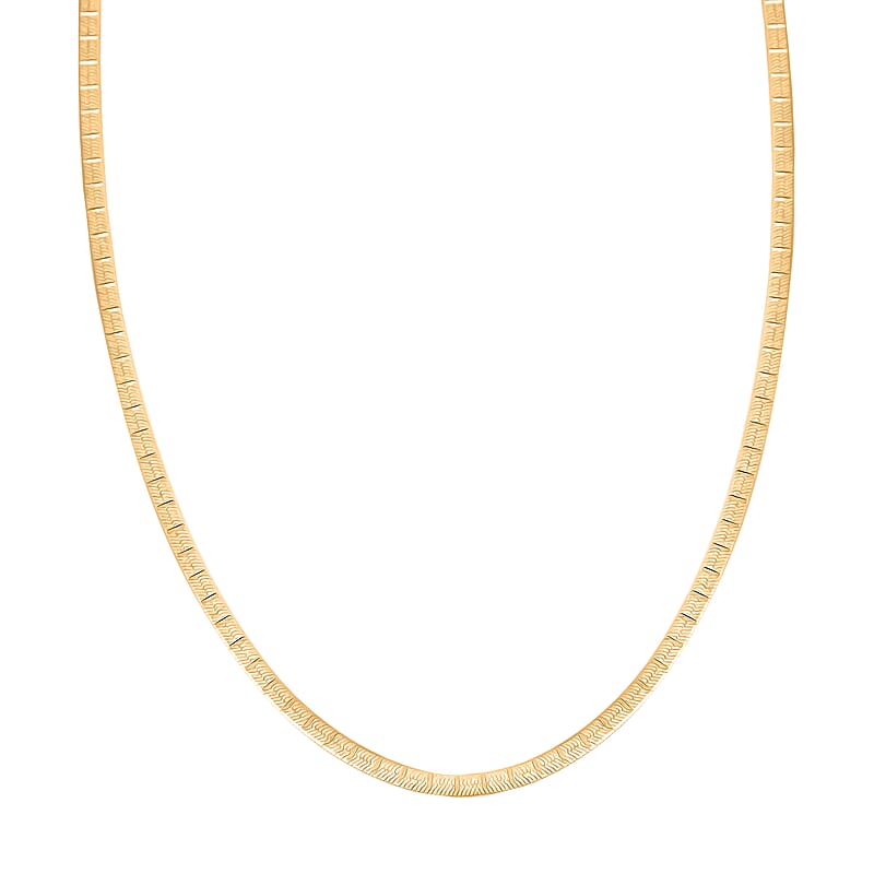 14K Yellow Gold Over Sterling Silver Textured Square Necklace 18 Inches 3.70 Grams