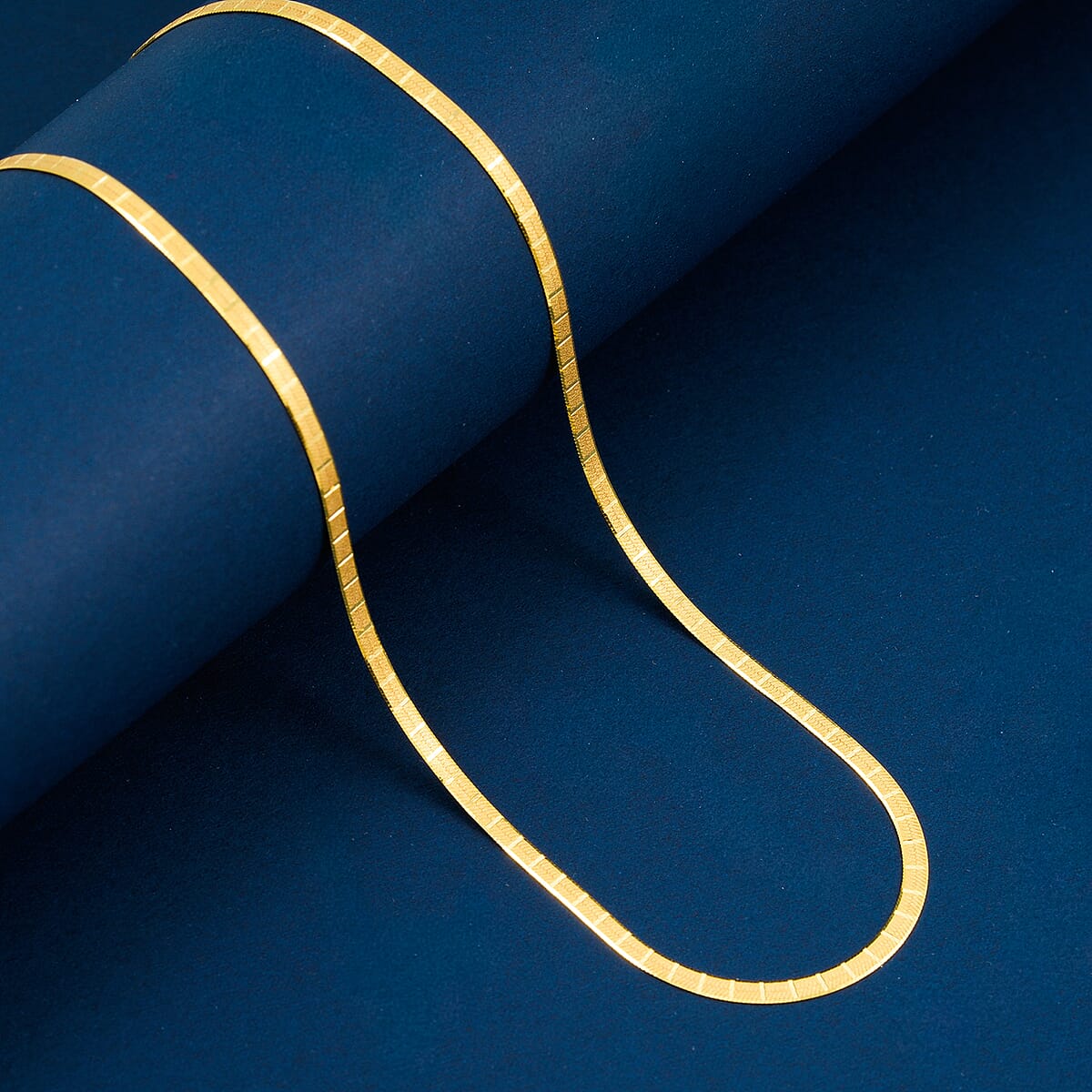 14K Yellow Gold Over Sterling Silver Textured Square Necklace 18 Inches 3.70 Grams image number 1