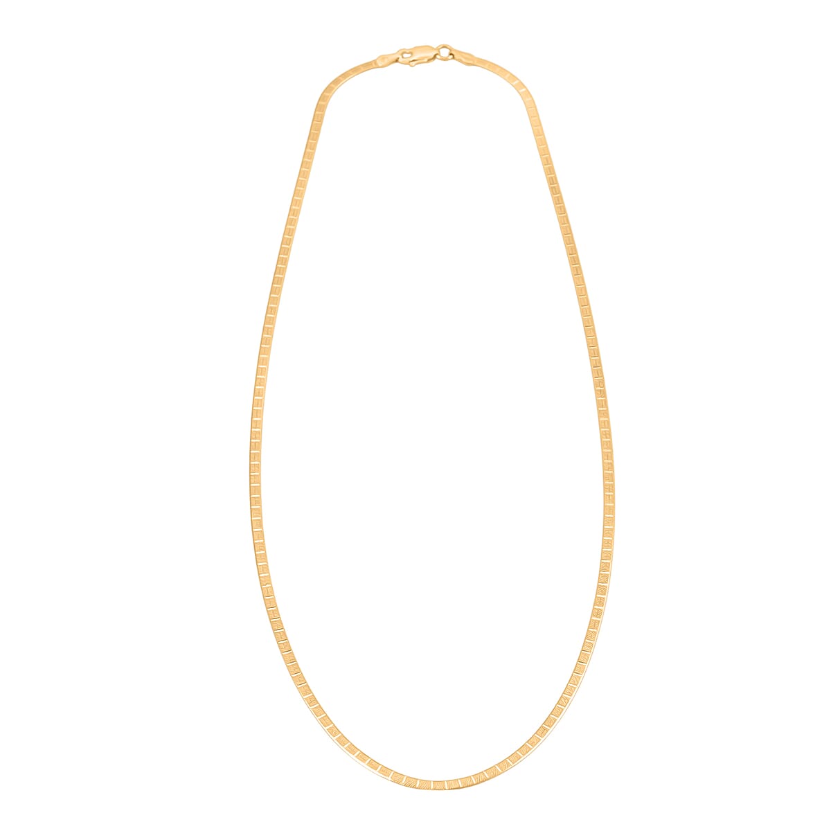 14K Yellow Gold Over Sterling Silver Textured Square Necklace 18 Inches 3.70 Grams image number 3
