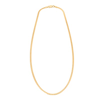 14K Yellow Gold Over Sterling Silver Textured Square Necklace 18 Inches 3.70 Grams