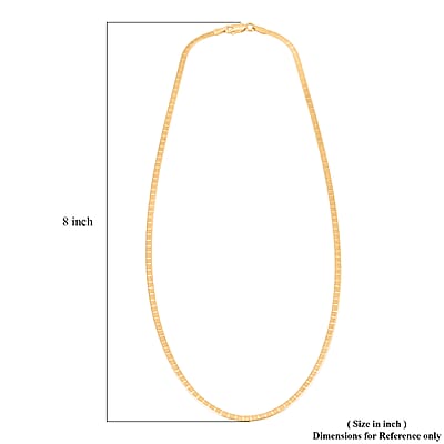 14K Yellow Gold Over Sterling Silver Textured Square Necklace 18 Inches 3.70 Grams