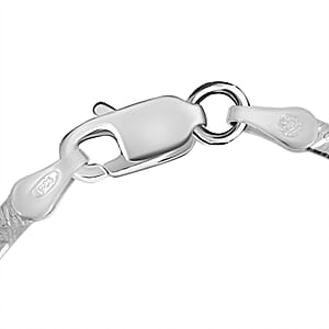 Sterling Silver Textured Chevron Chain Necklace 18 Inches 3.90 Grams