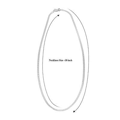 Sterling Silver Textured Chevron Chain Necklace 18 Inches 3.90 Grams