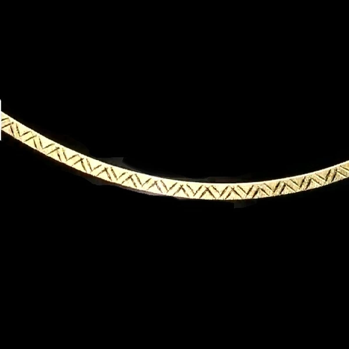 14K Yellow Gold Over Sterling Silver Textured Chevron Chain Necklace 18 Inches 3.90 Grams image number 1
