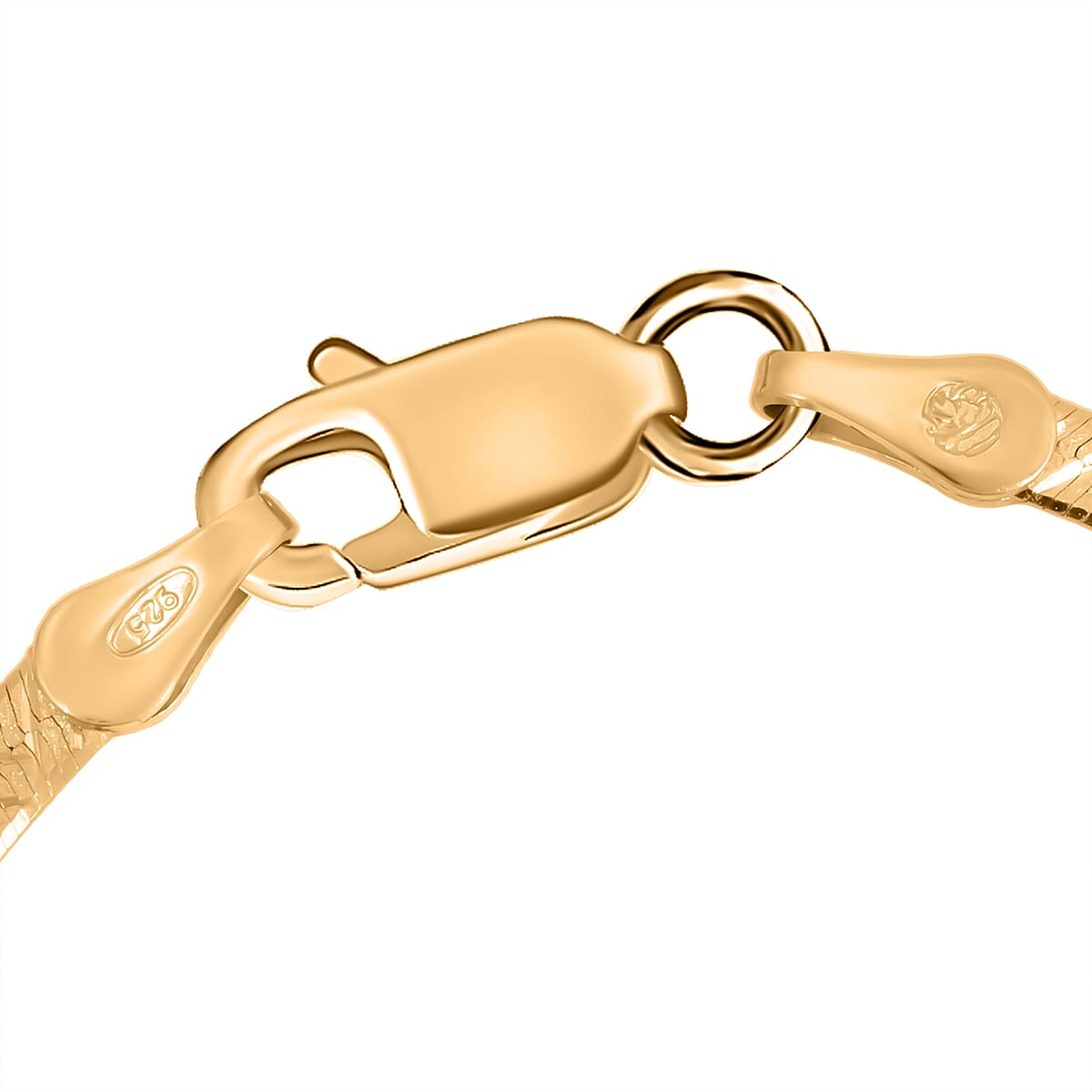 14K Yellow Gold Over Sterling Silver Textured Chevron Chain Necklace 18 Inches 3.90 Grams image number 3