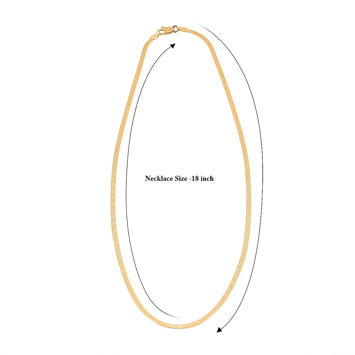 14K Yellow Gold Over Sterling Silver Textured Chevron Chain Necklace 18 Inches 3.90 Grams image number 4